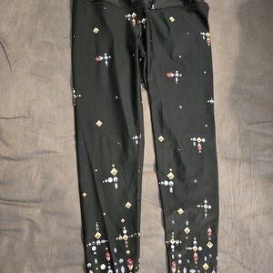 Victoria's Secret VS Sport Black Leggings with Jewel Patterns